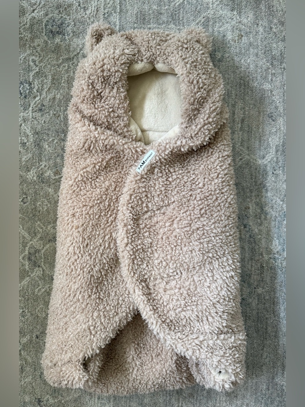 7 AM Enfant Nido Teddy Car Seat Stroller Wrap Blanket | 0-6 Months